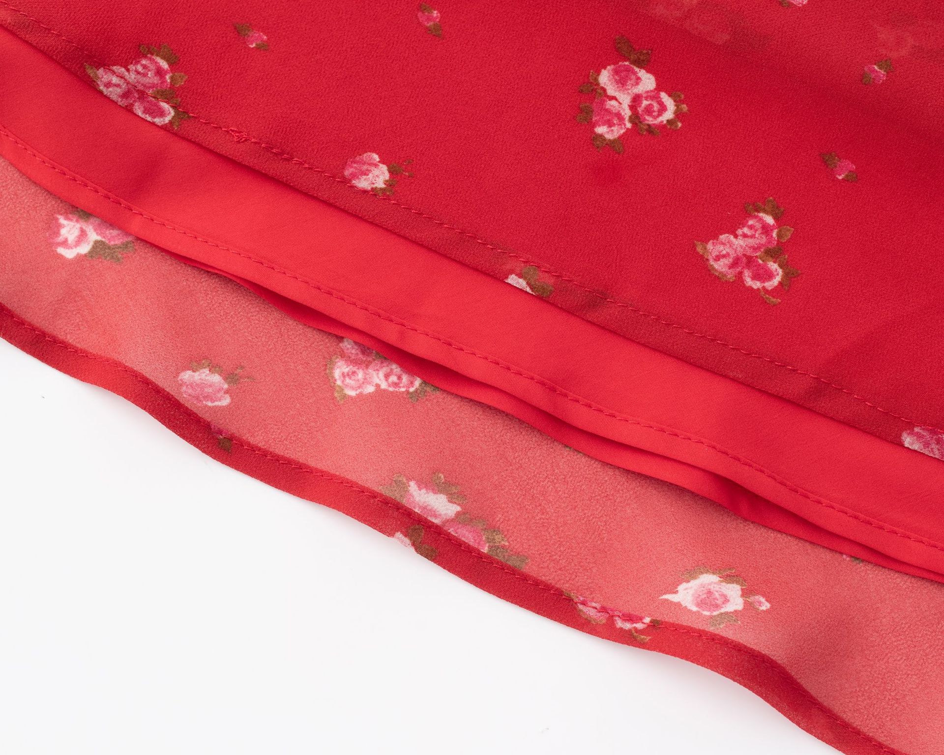 Cherry Red Printed Retro Charm Fitted Skirt Dress