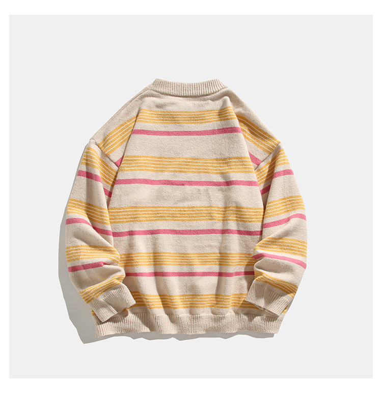 Loose Fit Japanese Workwear Color Block Sweater