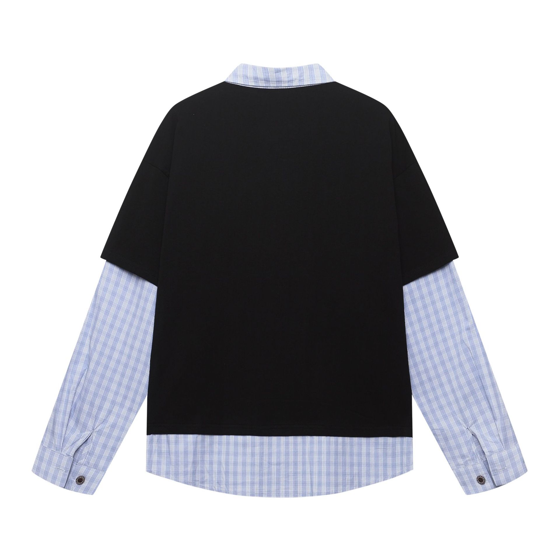 Long Sleeve Cotton Layered Panel Hoodie