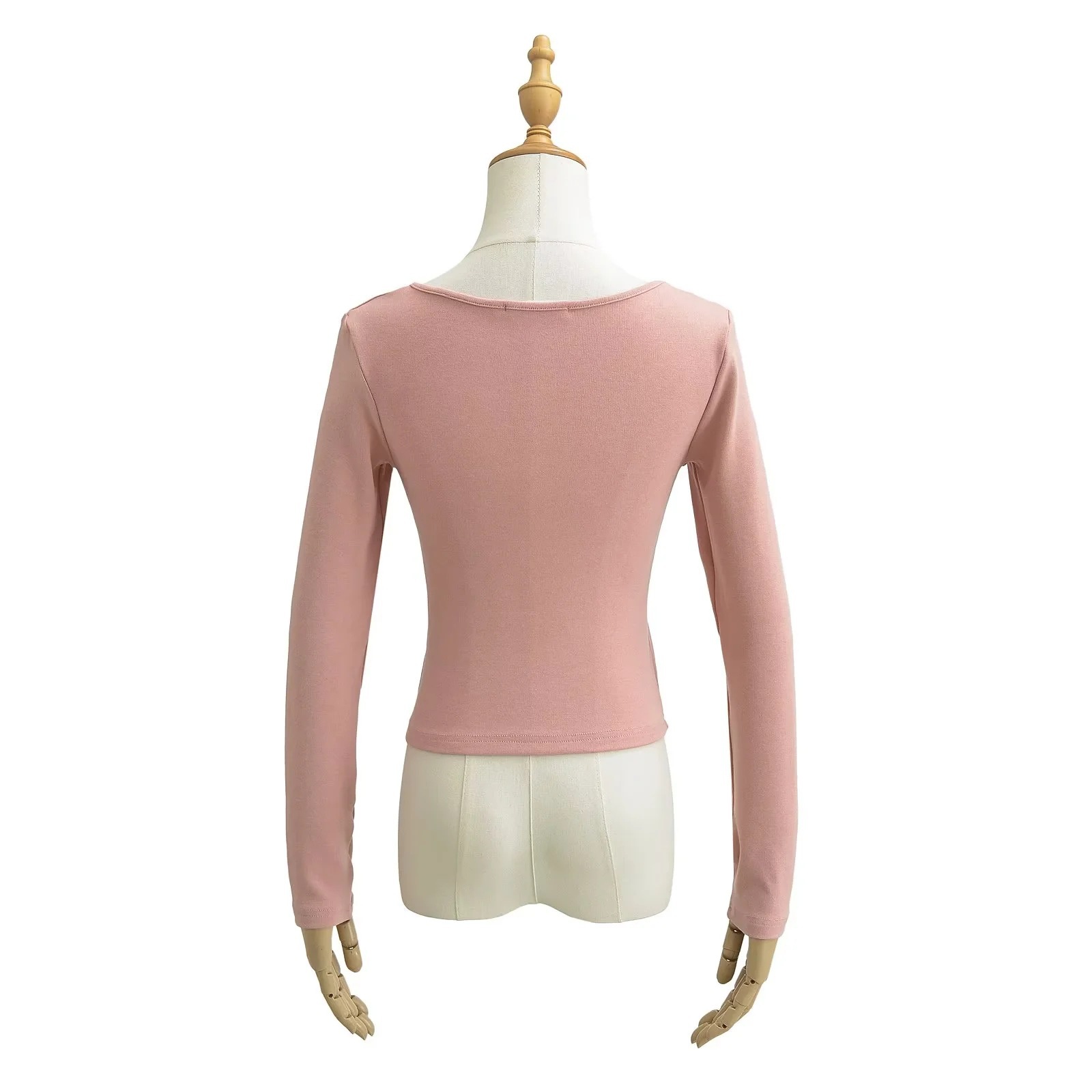 Wide Scoop Long Sleeve Cotton Top