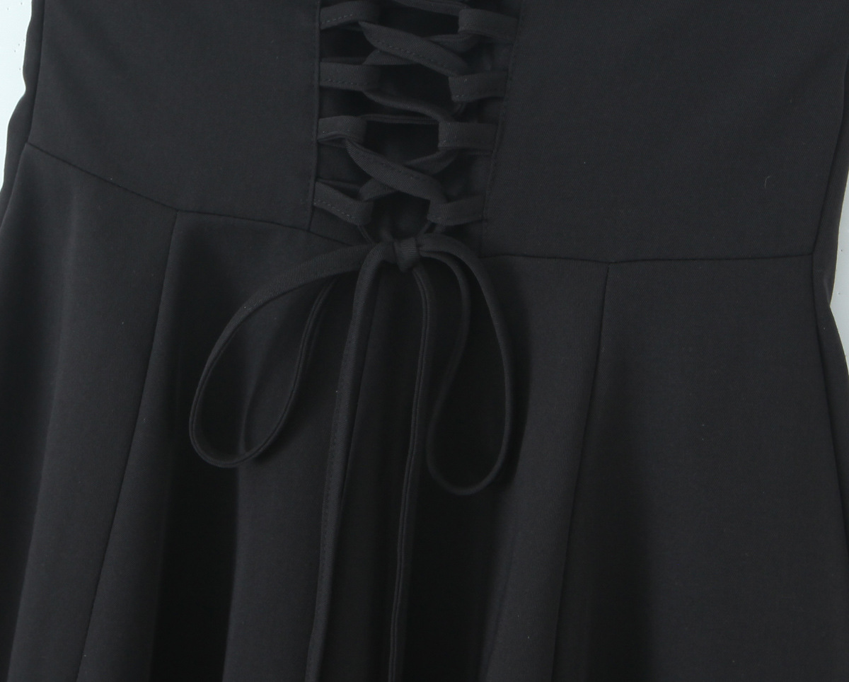 Solid Polyester Sleeveless Strap Commute Dress