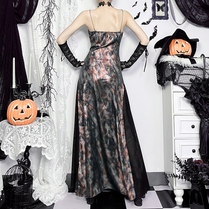 Bodycon Dress Gothic Chic Embellished Fitted Full Skirt Dress for Women