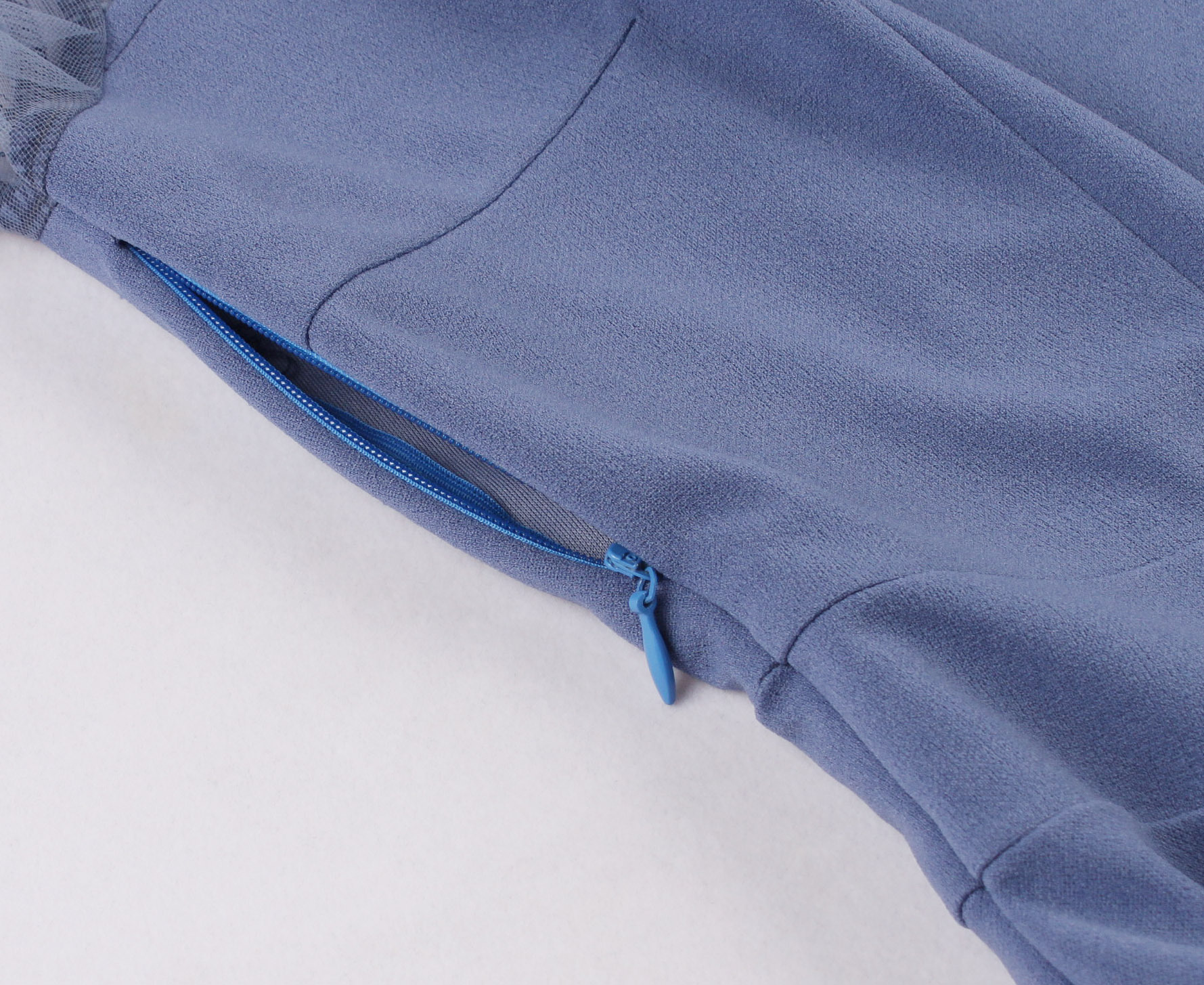 A-line Stand Collar Elbow-Length High Waist Commute Dress