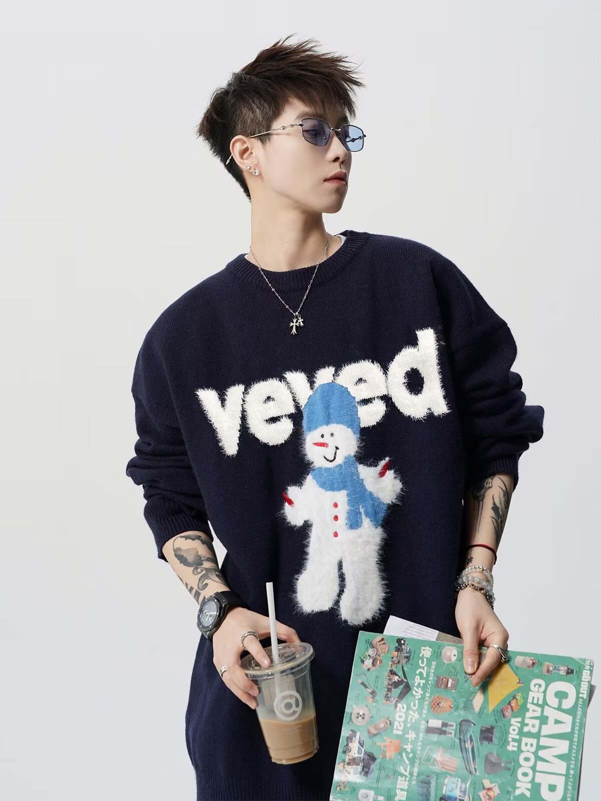 Holiday Frosty Alphabet Jacquard Sweater