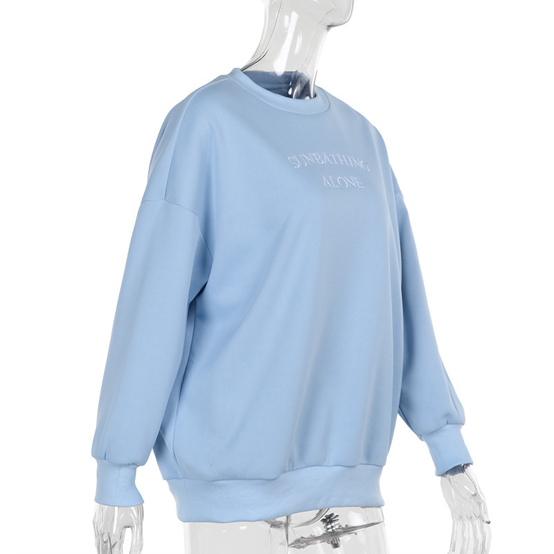 Ladies Oversized Embellished Plain Hoodie
