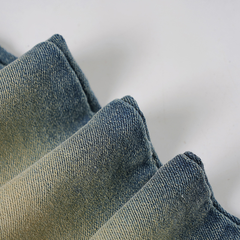 Split low waist straight leg small leg jeans