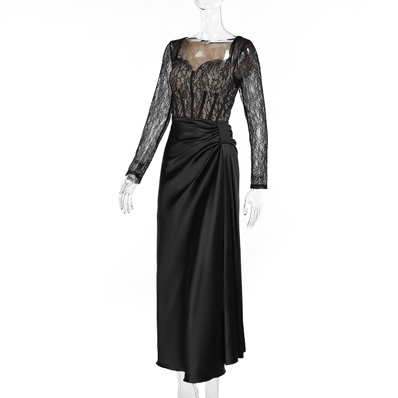 U-Neck Pencil Polyester Dress