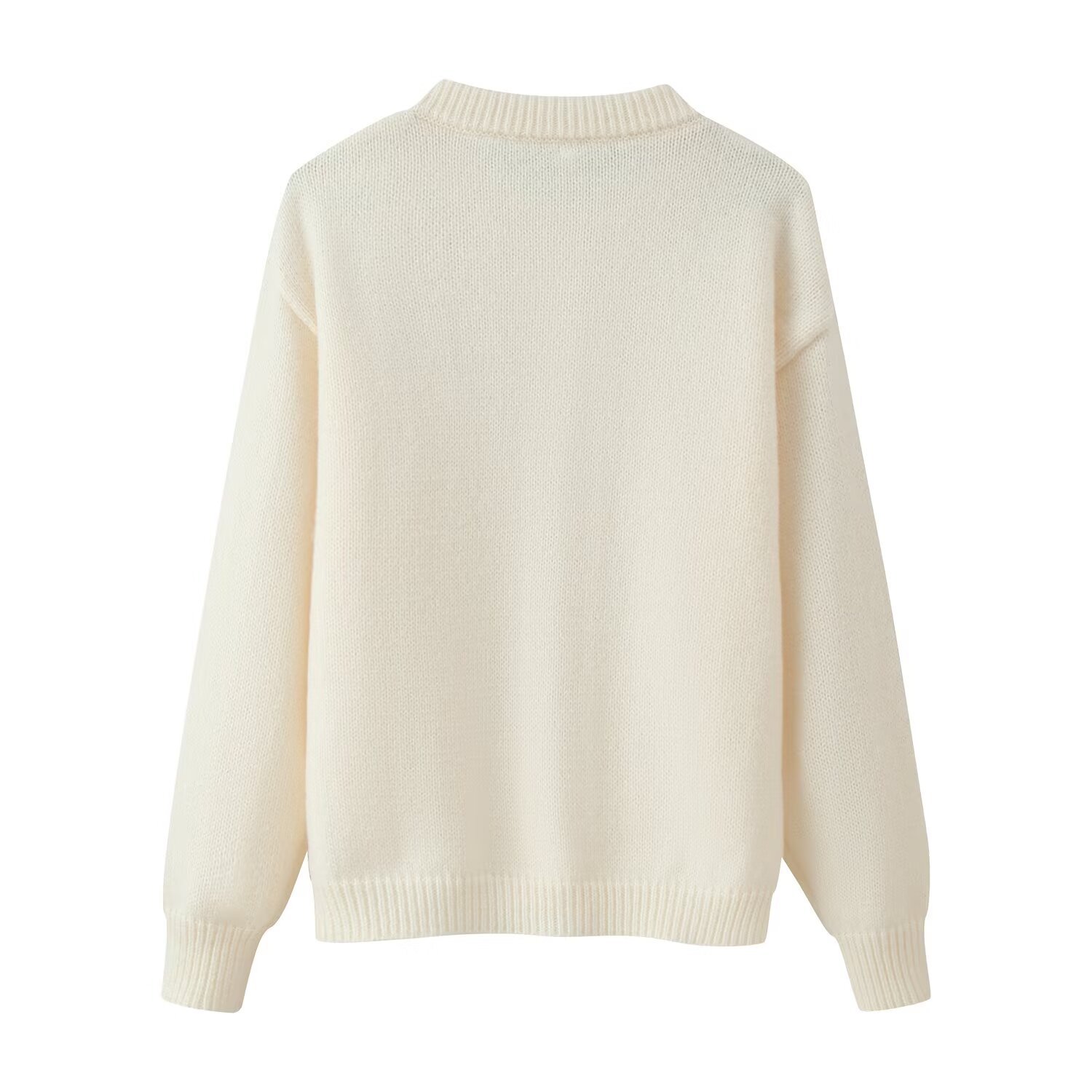 Classic Women's Plain Long Sleeve Polyester Cardigan