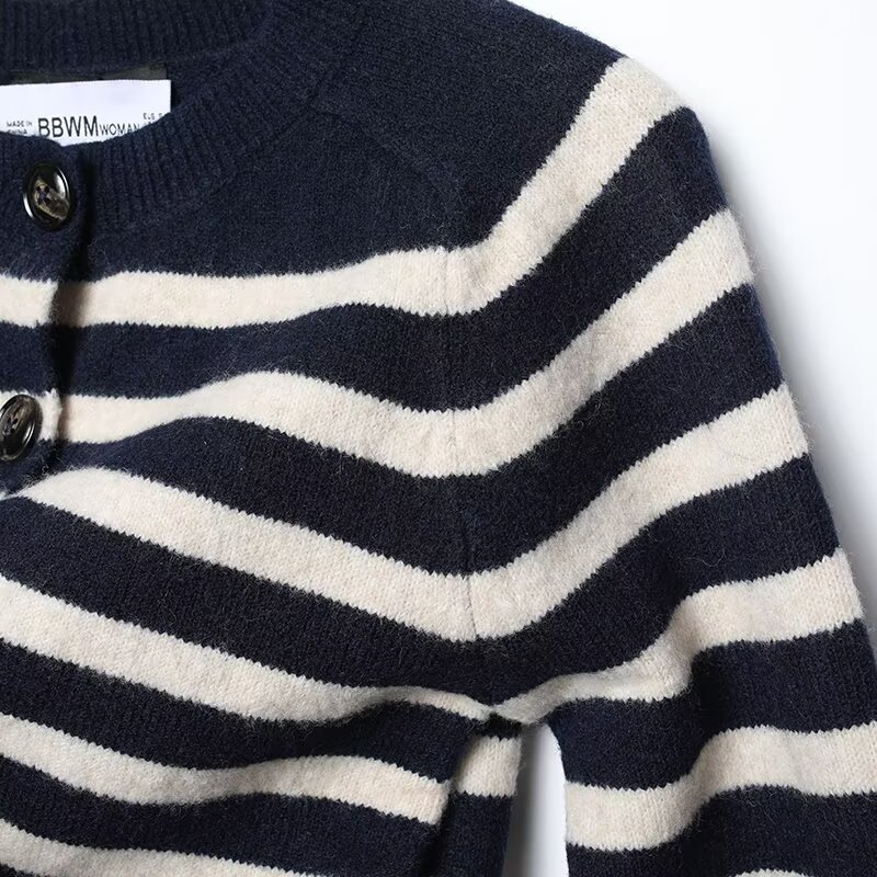 Loose Fit Stripe Long Sleeve Sweater