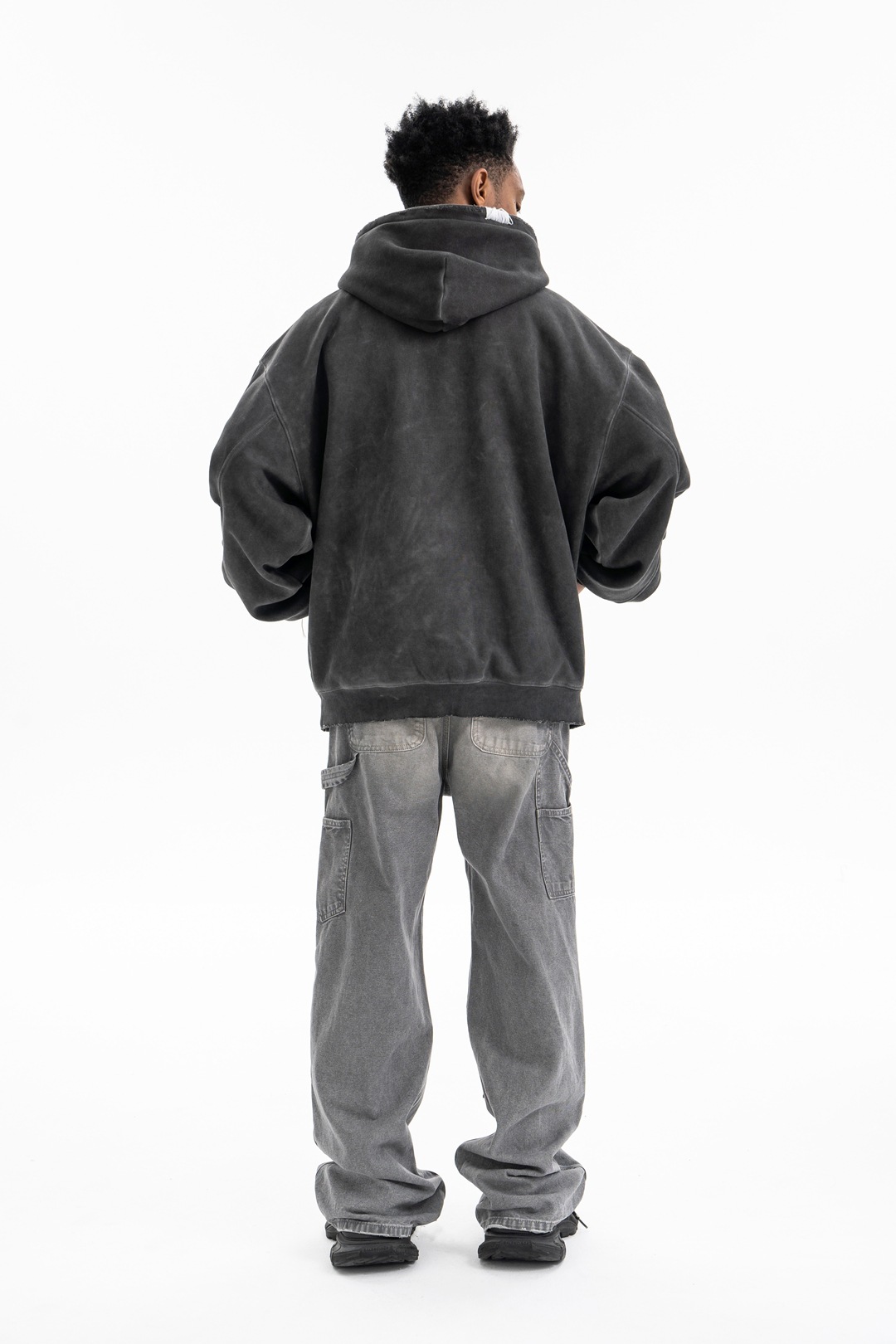 Chunky Vintage Plain Cotton Hoodie