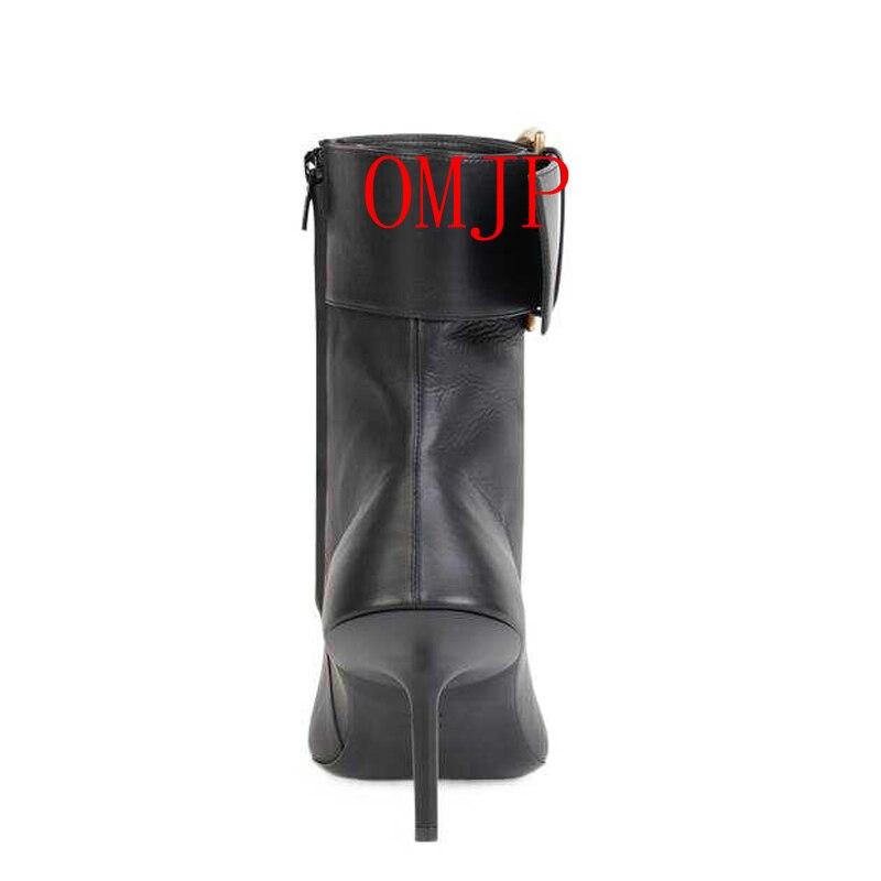 New Brand Sexy Women's Ankle Boots Thin High Heel Pointed Toe Fashion Zipper Short Boots Party Shoes Black Green Big Size