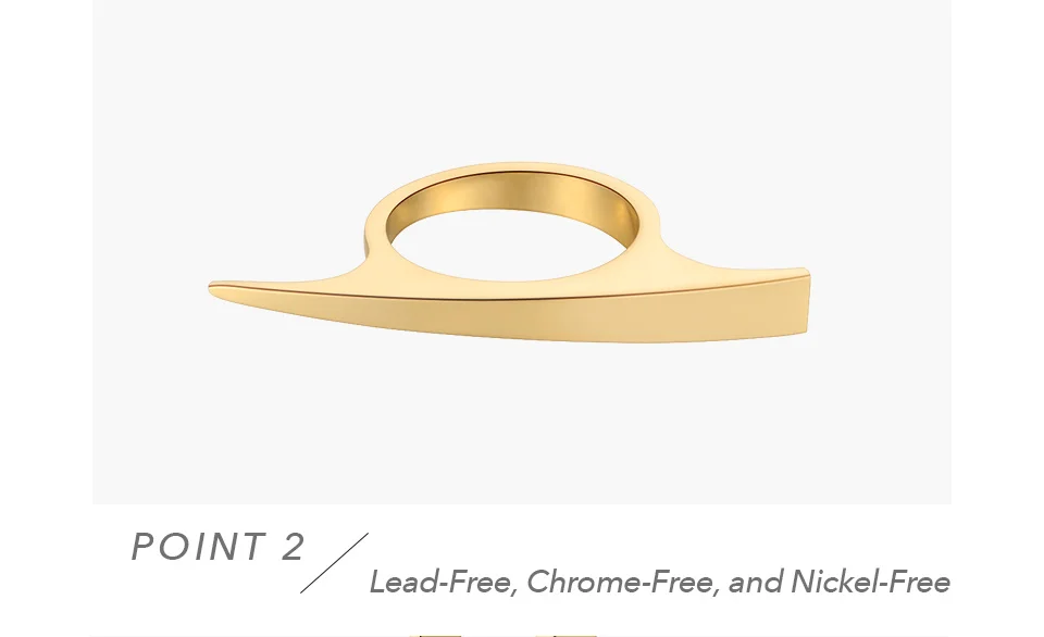 Double Sided Ring For Women Gold Color Stainless Stee Fashion Jewelry Rings Cocktail