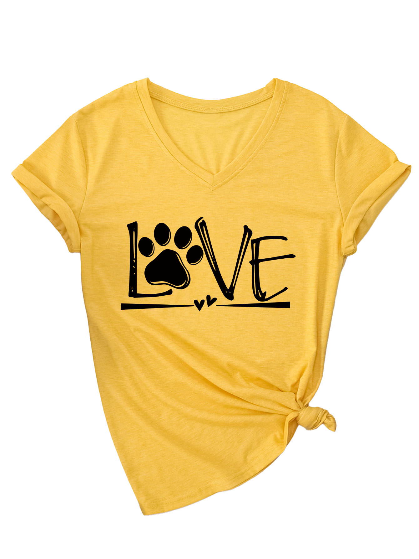 Geometric Print Round Collar Ladies T-Shirt