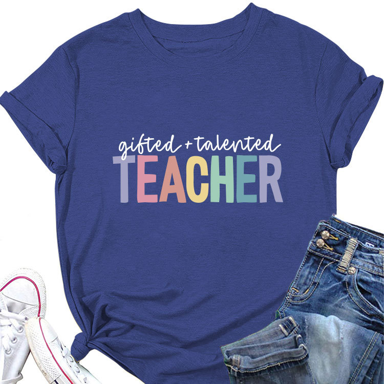Ladies Geometric Print Crew Neck T-shirt