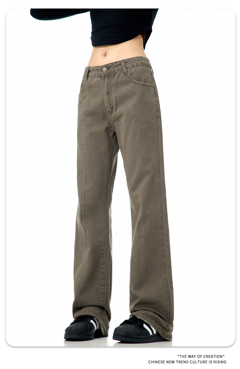 Flared Jeans for Men and Women Retro Vintage Washed Slim Fit Body-Shaping Casual Long Pants