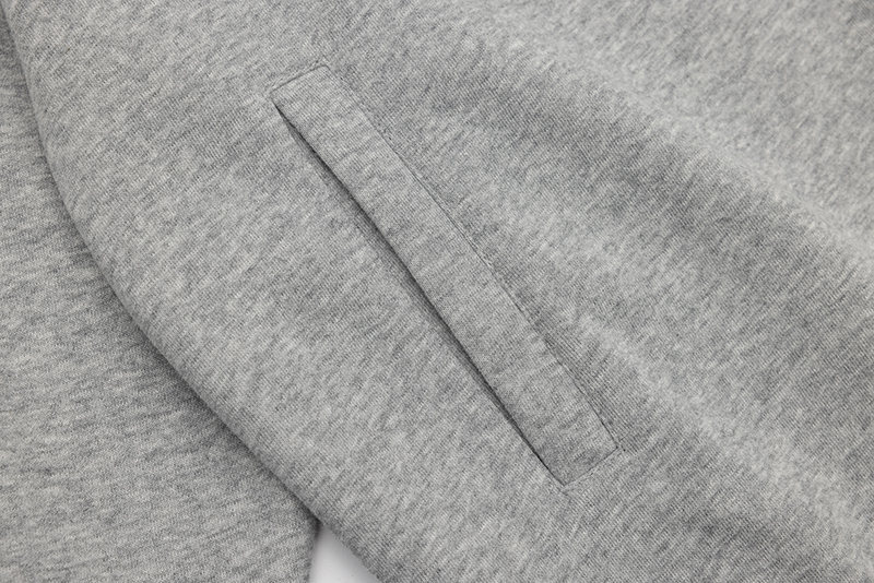 Oversized Cotton Blend Letter Print Zipper Hoodie