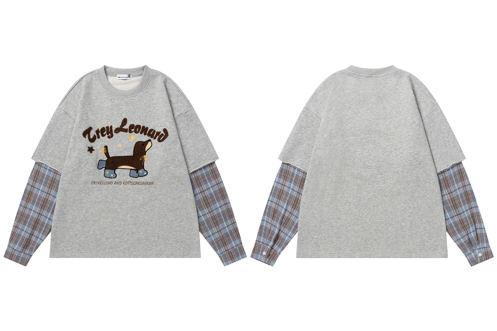 Long Sleeve T-Shirt Autumn Loose Casual Two-Piece Design