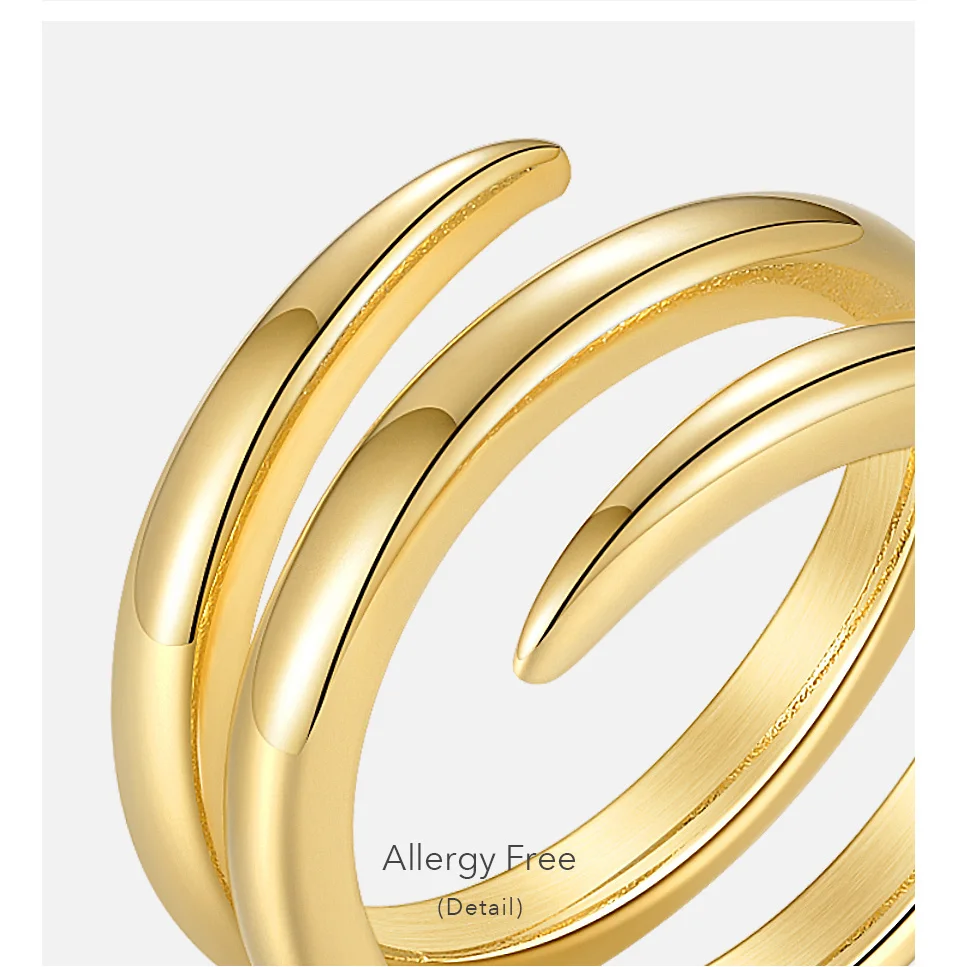 Spiral Line Rings For Women Gold Color Simple Ring Fashion Jewelry Stainless Steel Party