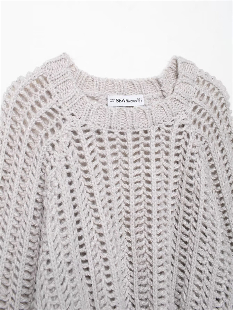 Style Women's Fashion Casual Long Sleeve Side Decorated Knit Top