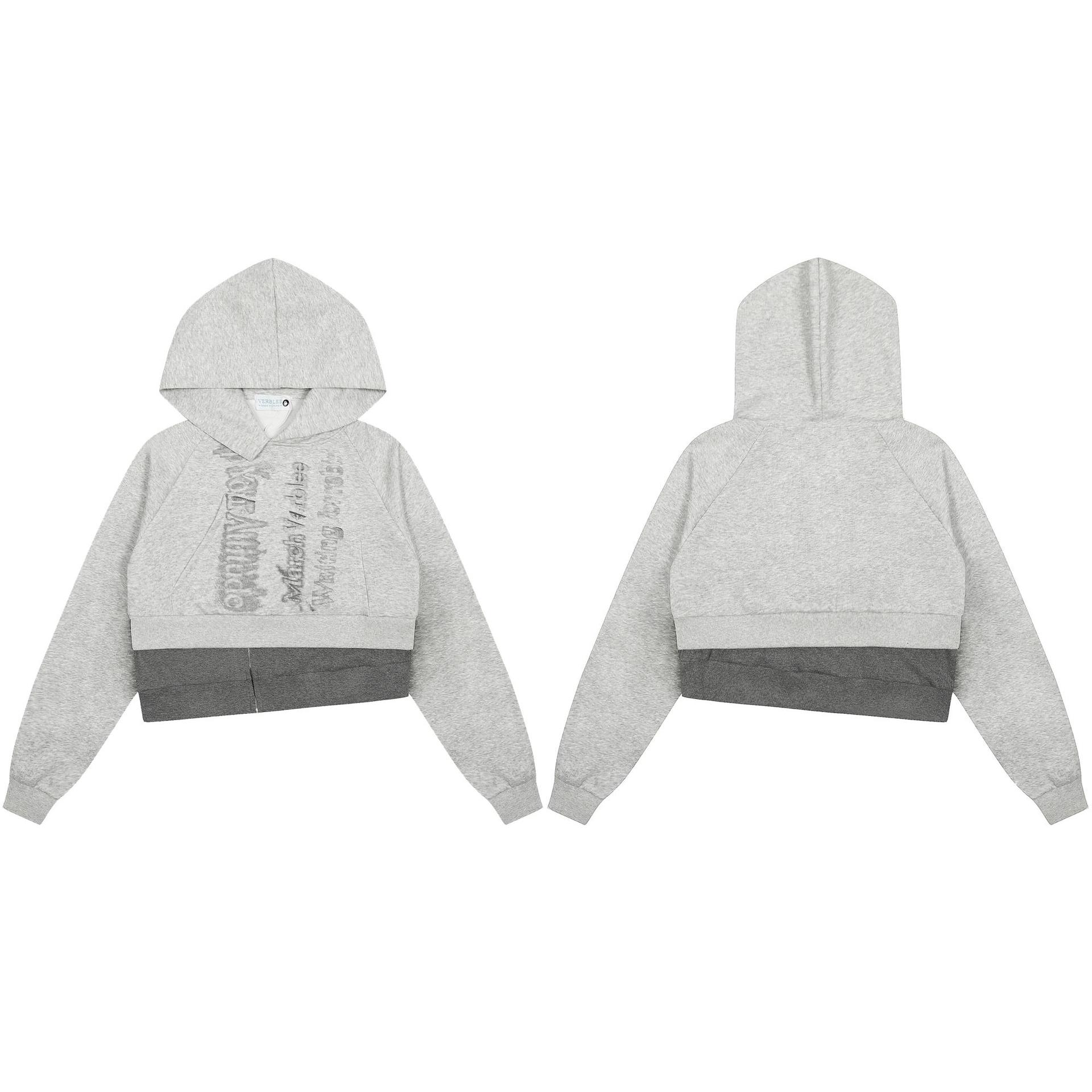 Cropped Long Sleeve Hoodies with Typography