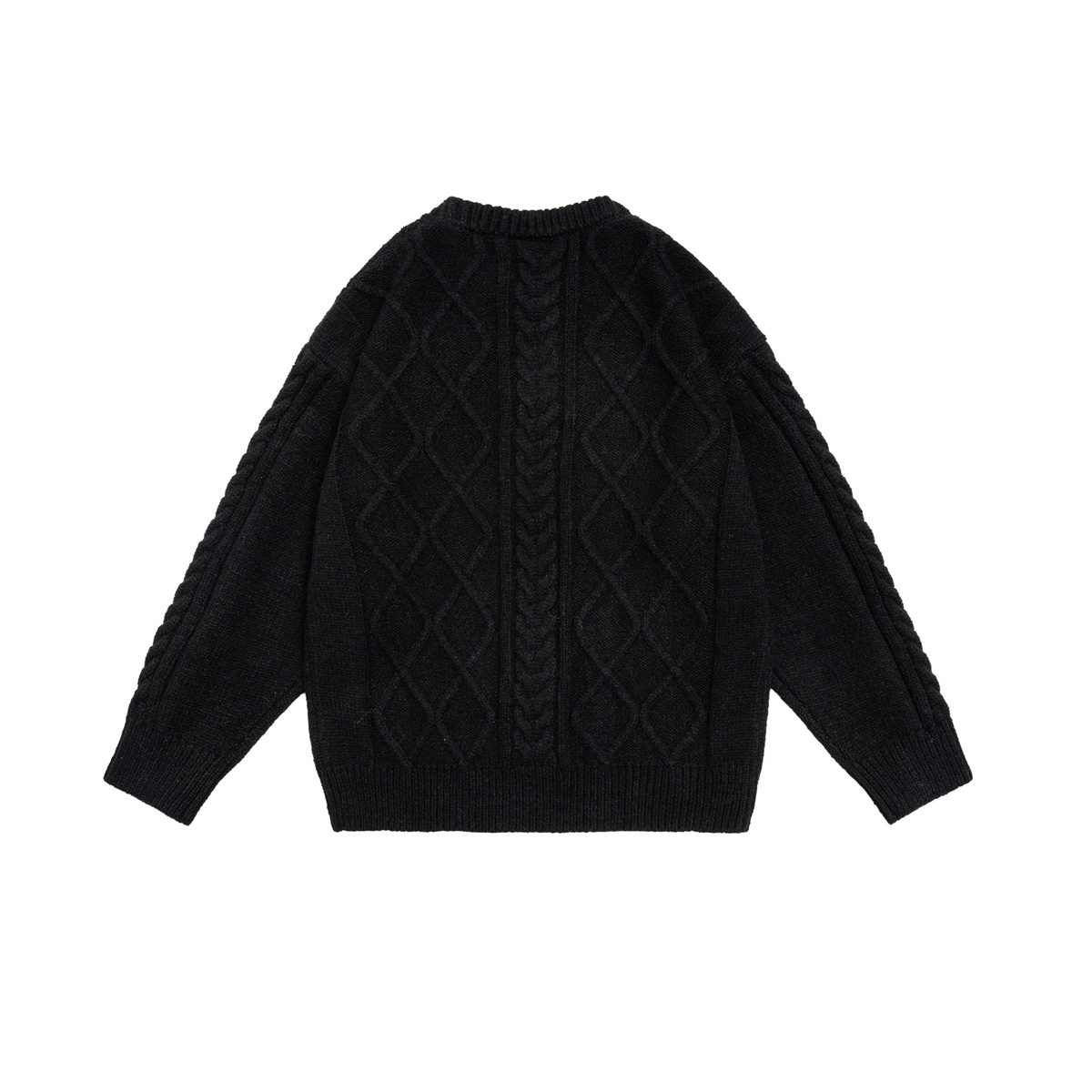 Japanese Geometric Stitch Colorblock Workwear Sweater