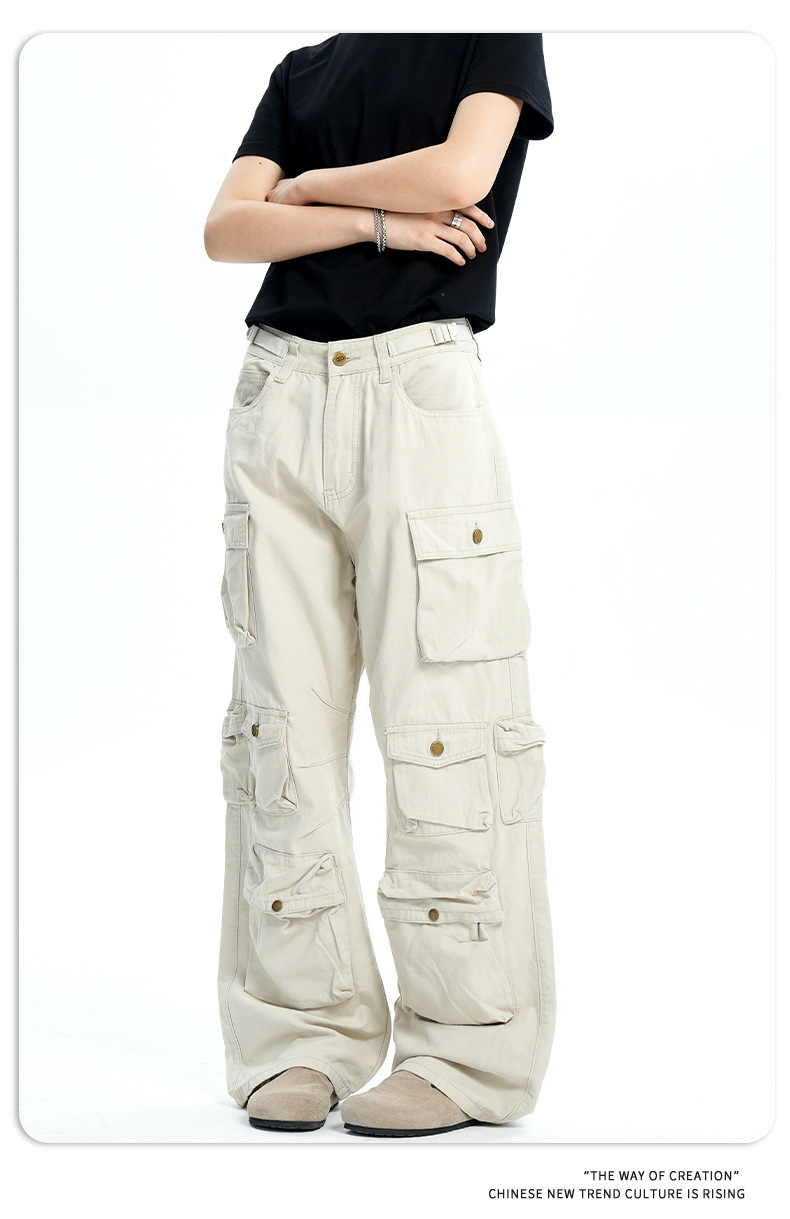 Street Retro Heavyweight Wide-Leg Casual Loose Slimming Long Trousers