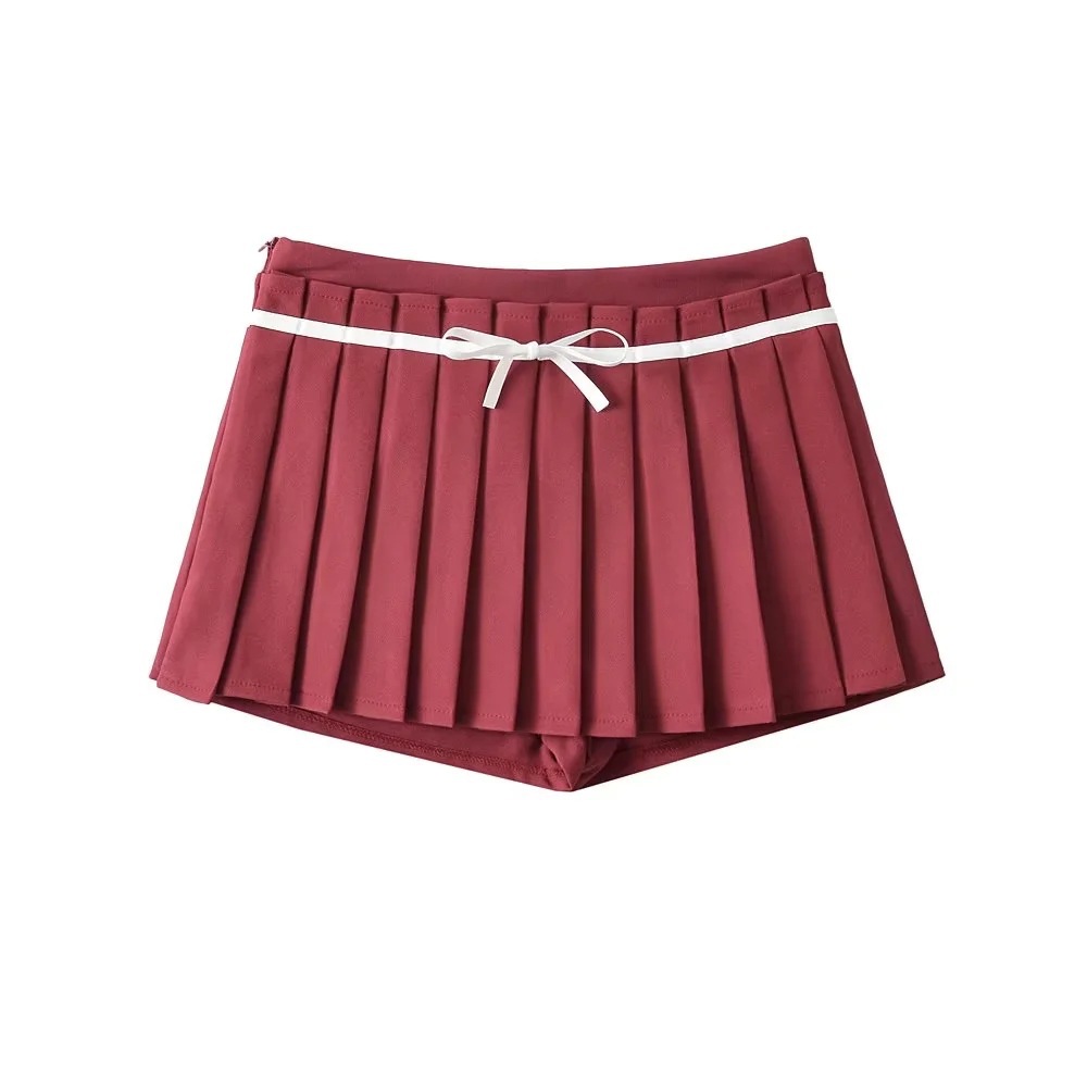 Cotton Solid Flirty Fitted Waist Textured Mini Skirt