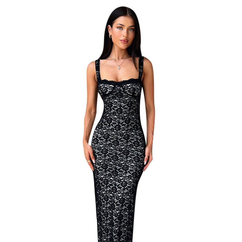 Sleeveless Long Polyester Pencil Dress