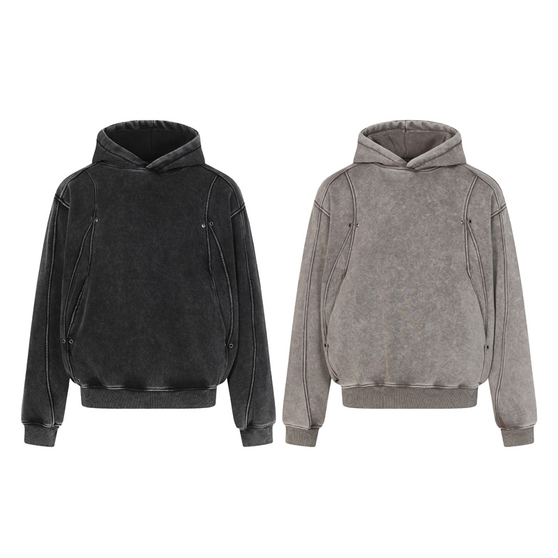 Urban Aged Cotton Pieced Hoodie