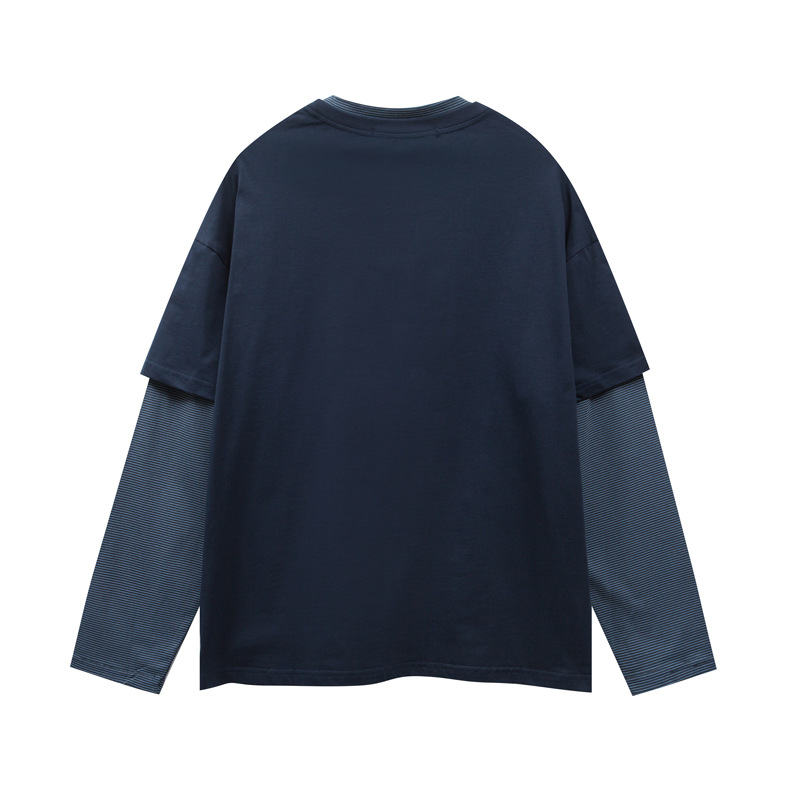 Gender Neutral Oversized Typography Layered Crew Collar Sweater