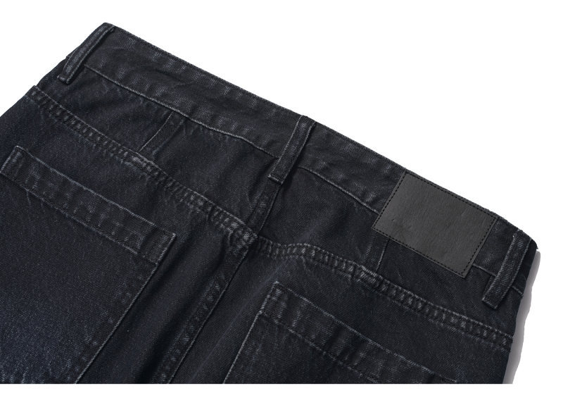 Washed Distressed Wide-Leg Straight Leg Denim Pants