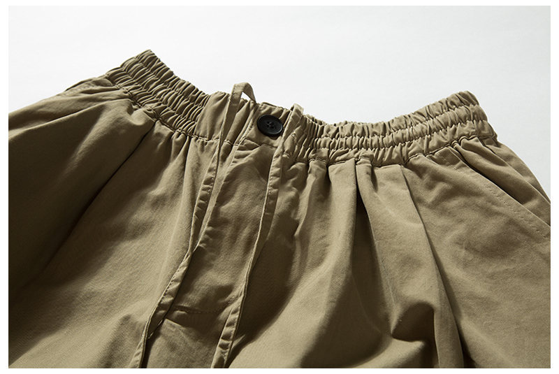 Solid Color Rope Detail Loose Straight Leg Pants Casual Wide Leg Trousers