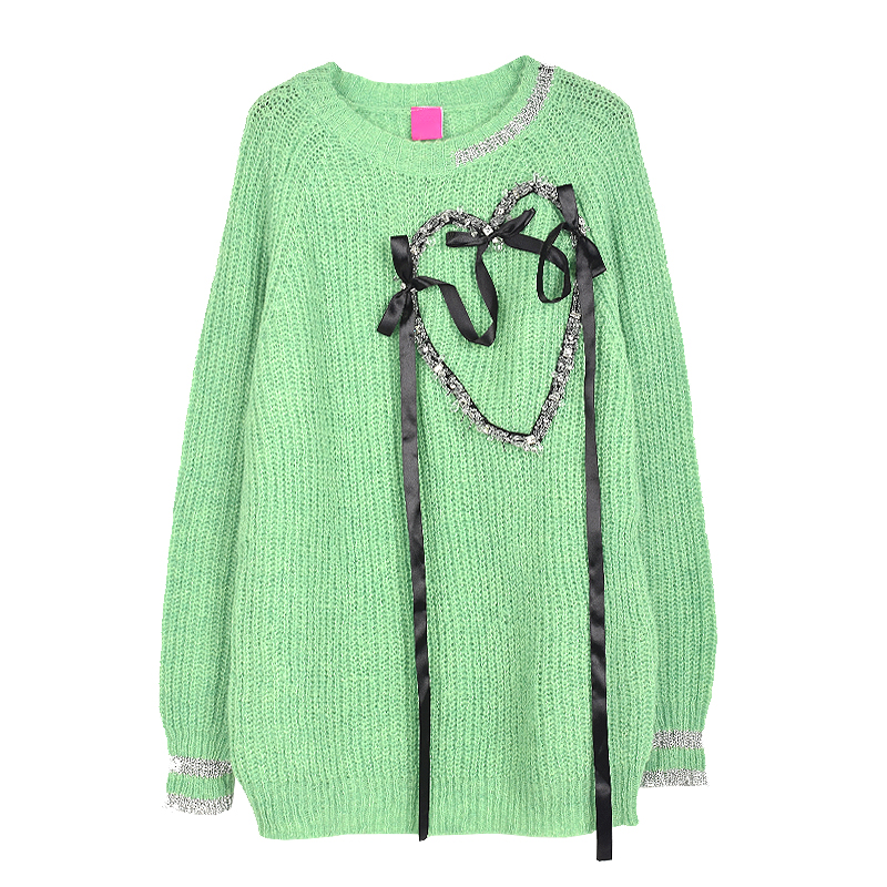 Women's Oversized Plain Crew Collar Balloon Sweater