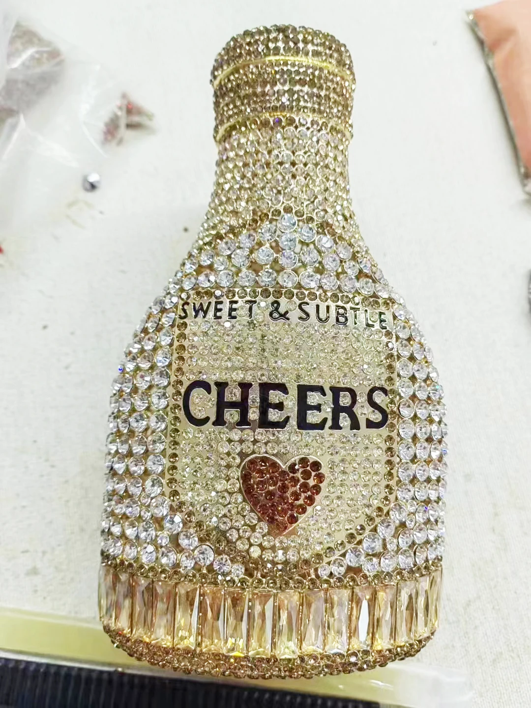 Women Bottle Crystal Evening Bag Lady Diamond Wedding Bridal Purses Female Rhinestone Party Prom Clutches Bags