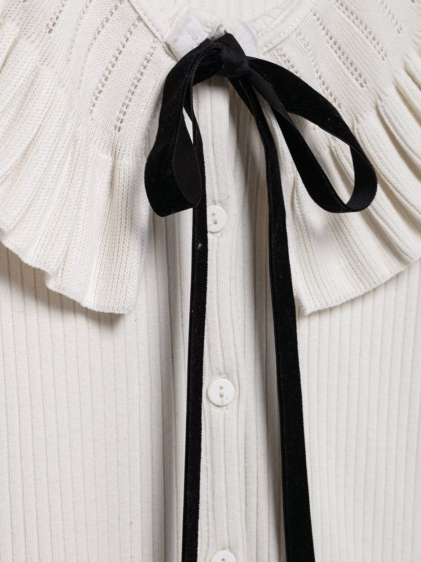 Solid Full-Length Scalloped Tie Front Cardigan