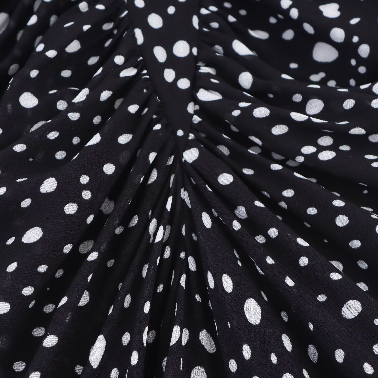 Women's Clothing Trumpet Sleeve Ruffle Polka Dot Short Skirt