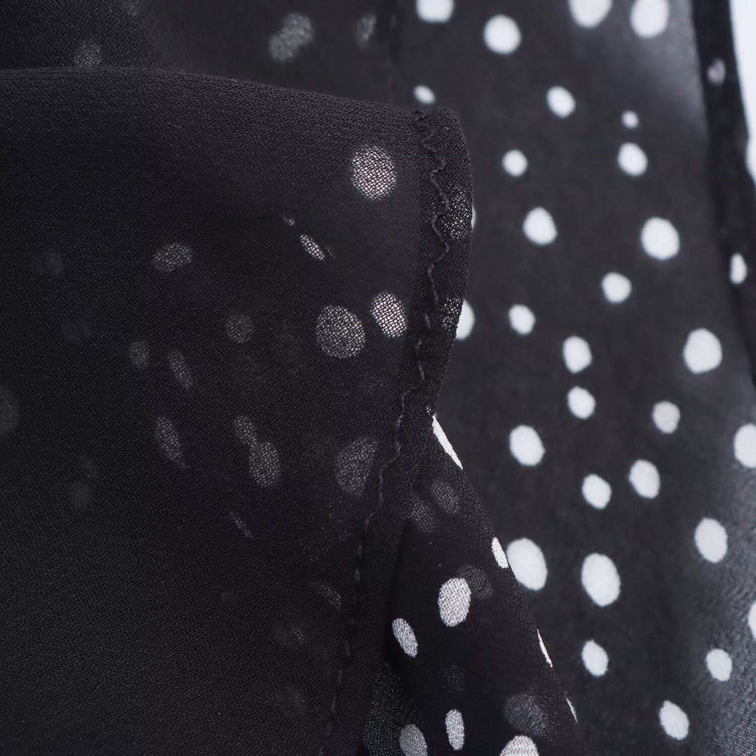 Women's Clothing Trumpet Sleeve Ruffle Polka Dot Short Skirt