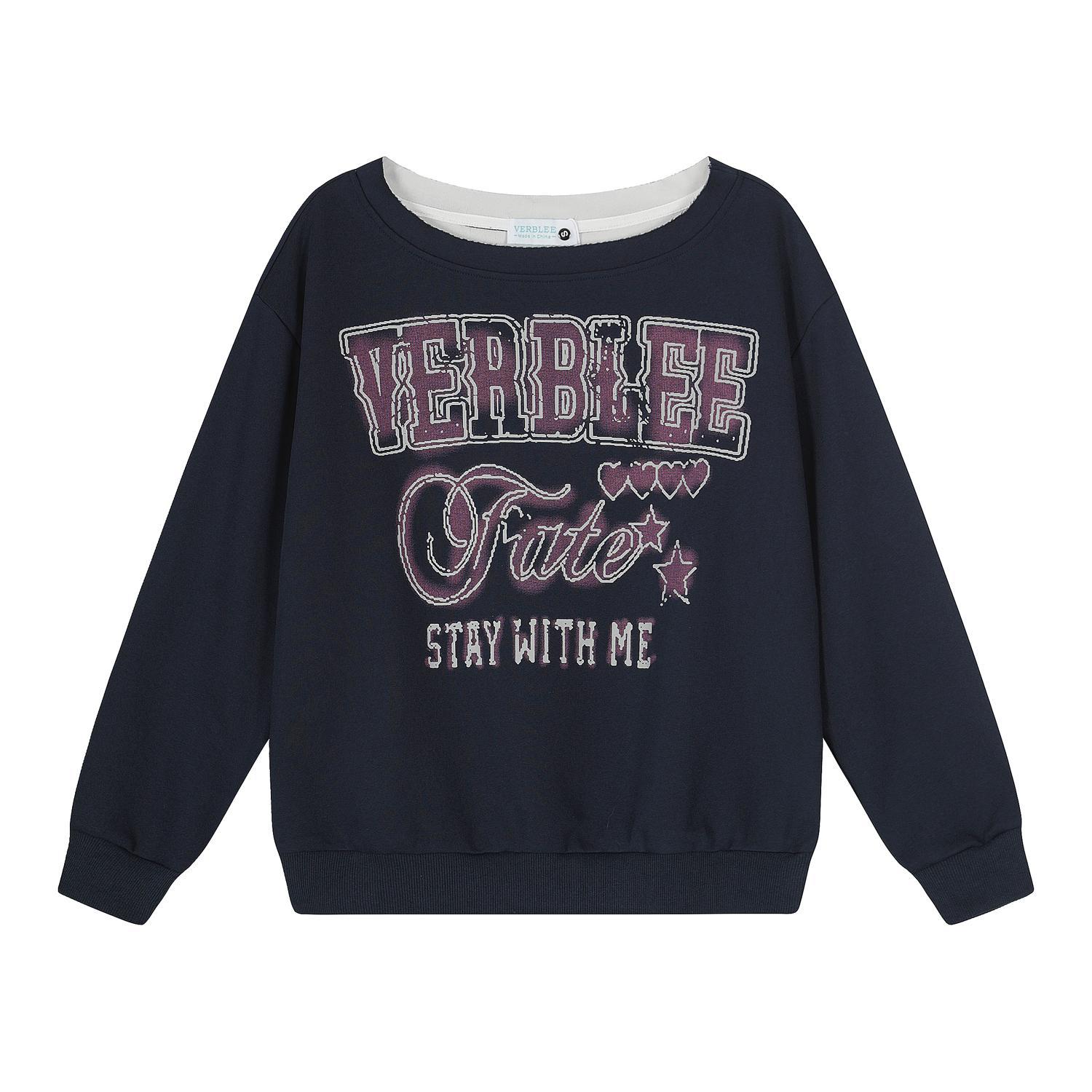 Oversized Diagonal Graphic Sweatshirt