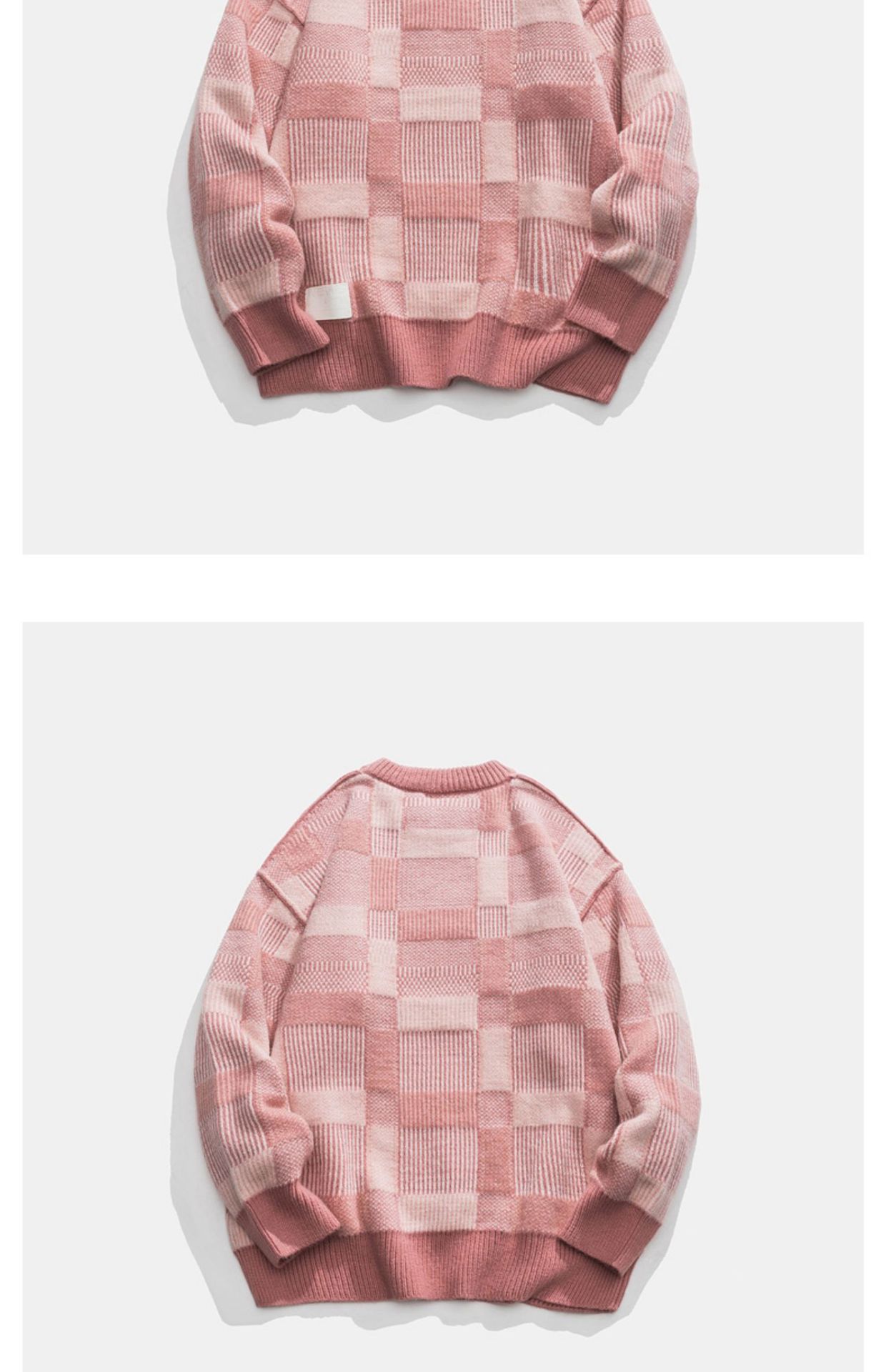 Color Block Japanese Workwear Long Sleeve Oversized Sweater