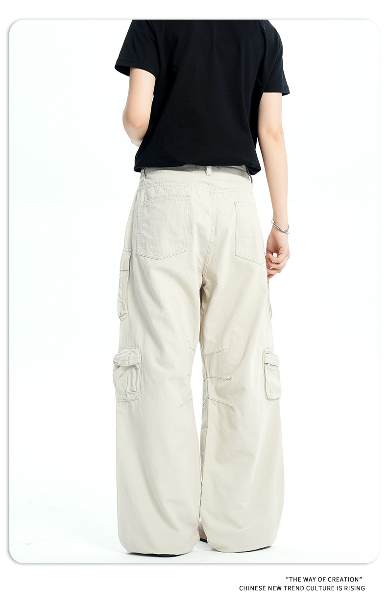 Street Retro Heavyweight Wide-Leg Casual Loose Slimming Long Trousers