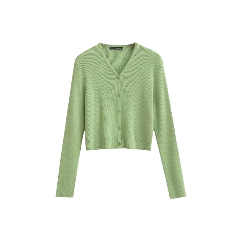 Ladies Business Slim Fit Solid Plunge Knit Sweater