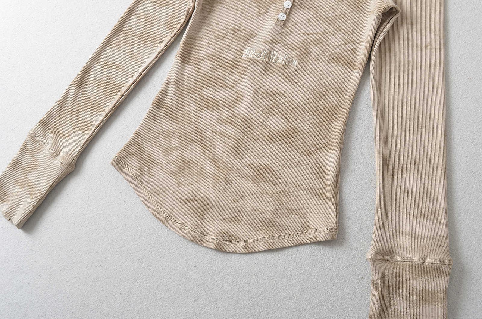 Marbled Plunge Full Arm Spandex Tee