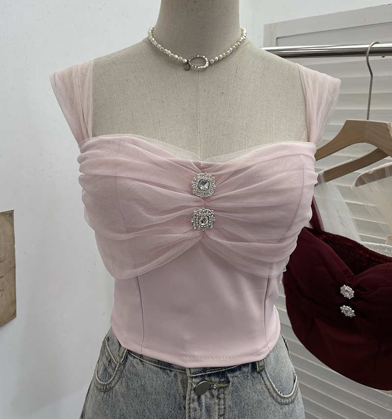Sexy Slim Fit Solid Color Mesh Top