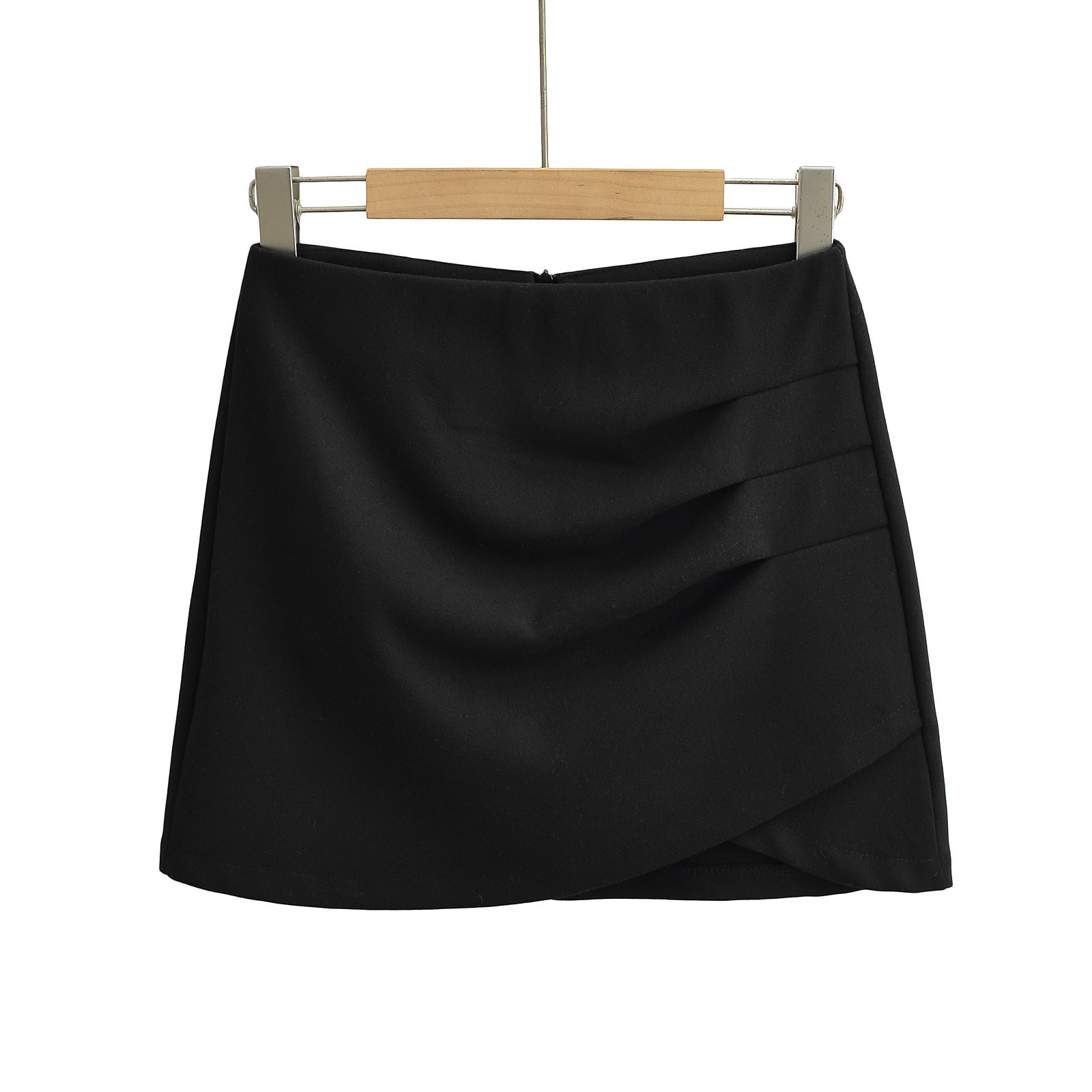 Asymmetrical Unprinted Cotton Blend Streetwear Skirt