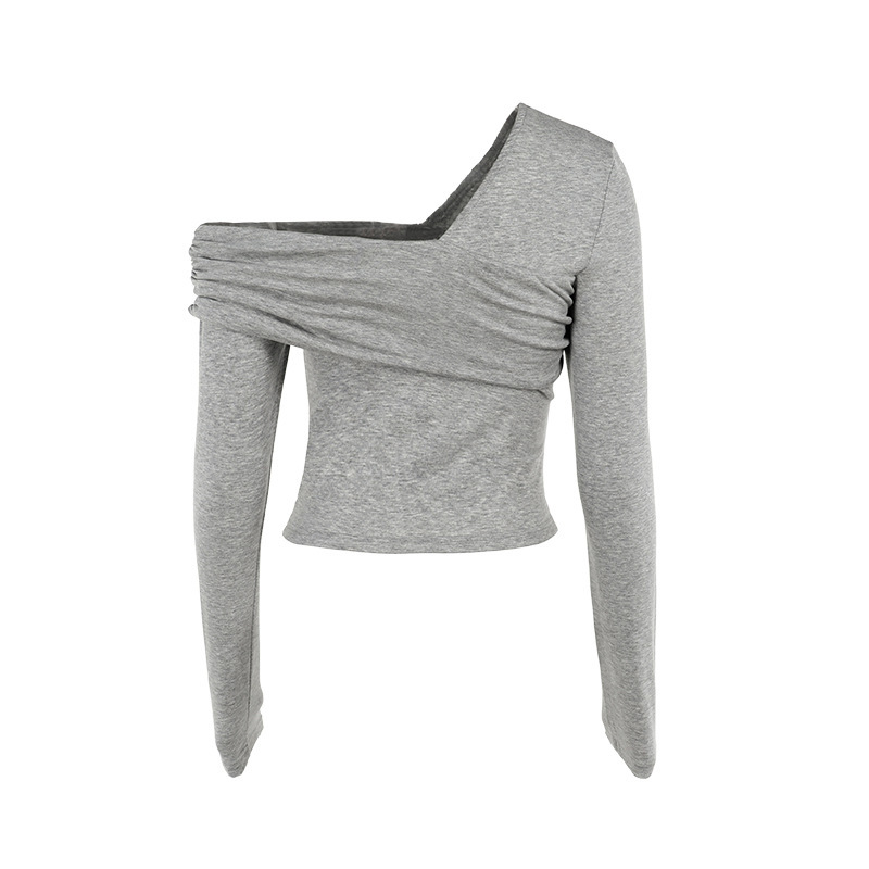 Ladies Plain Bardot Neckband Maxi Arm Tee