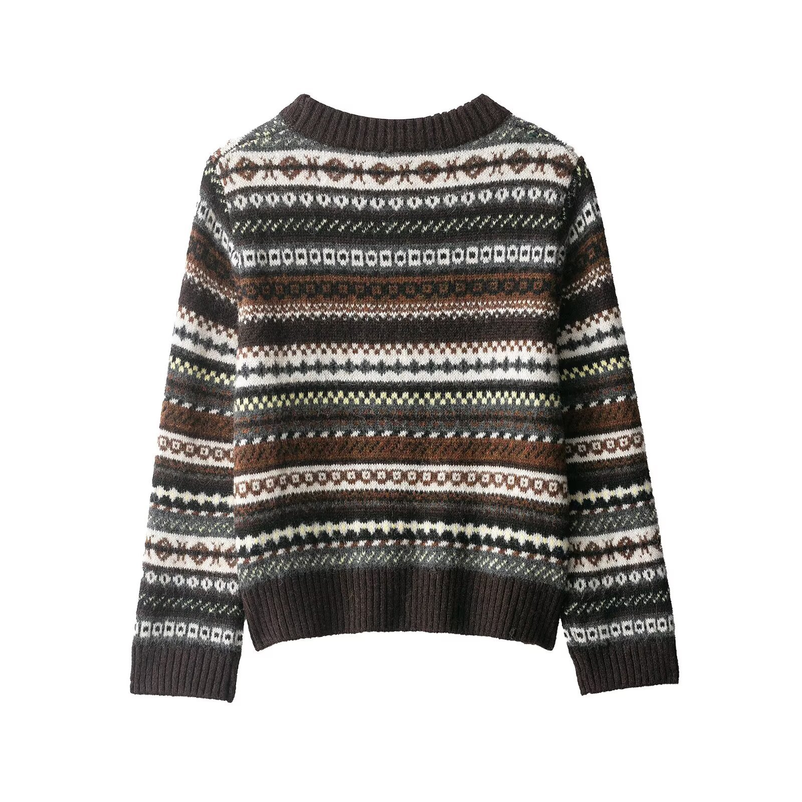 Floral Print Long Sleeve Crew Sweater