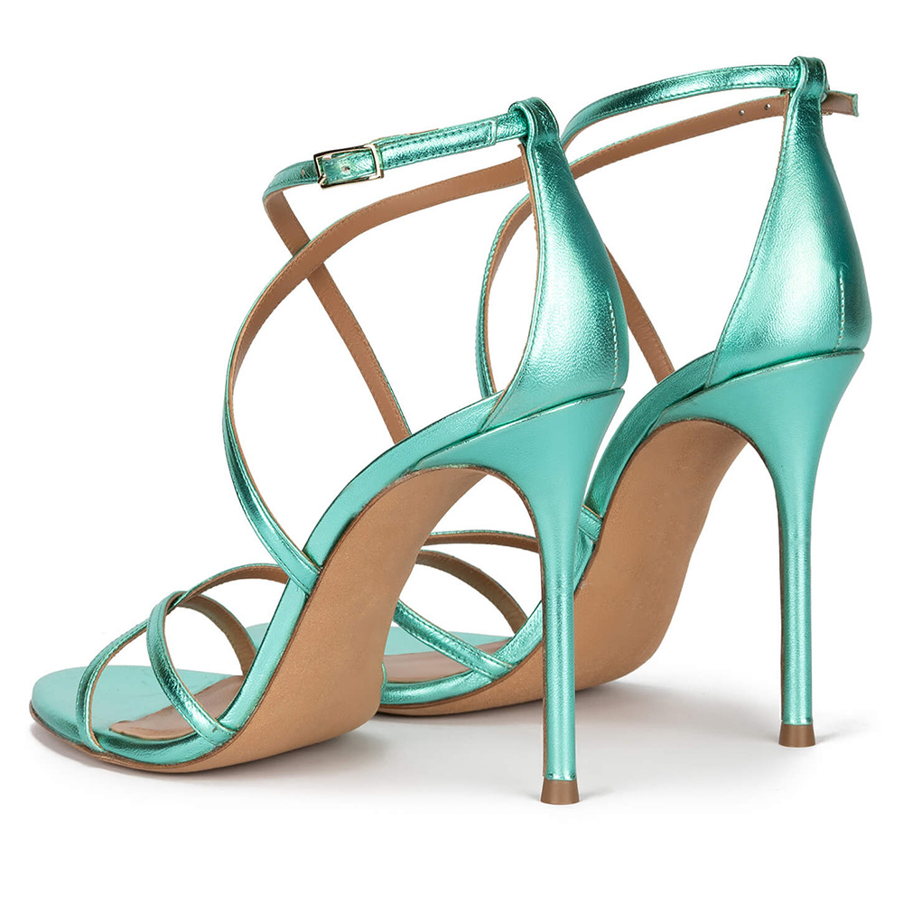 Summer Europe and America Large Round Head Strap Womens High Heel Sandals