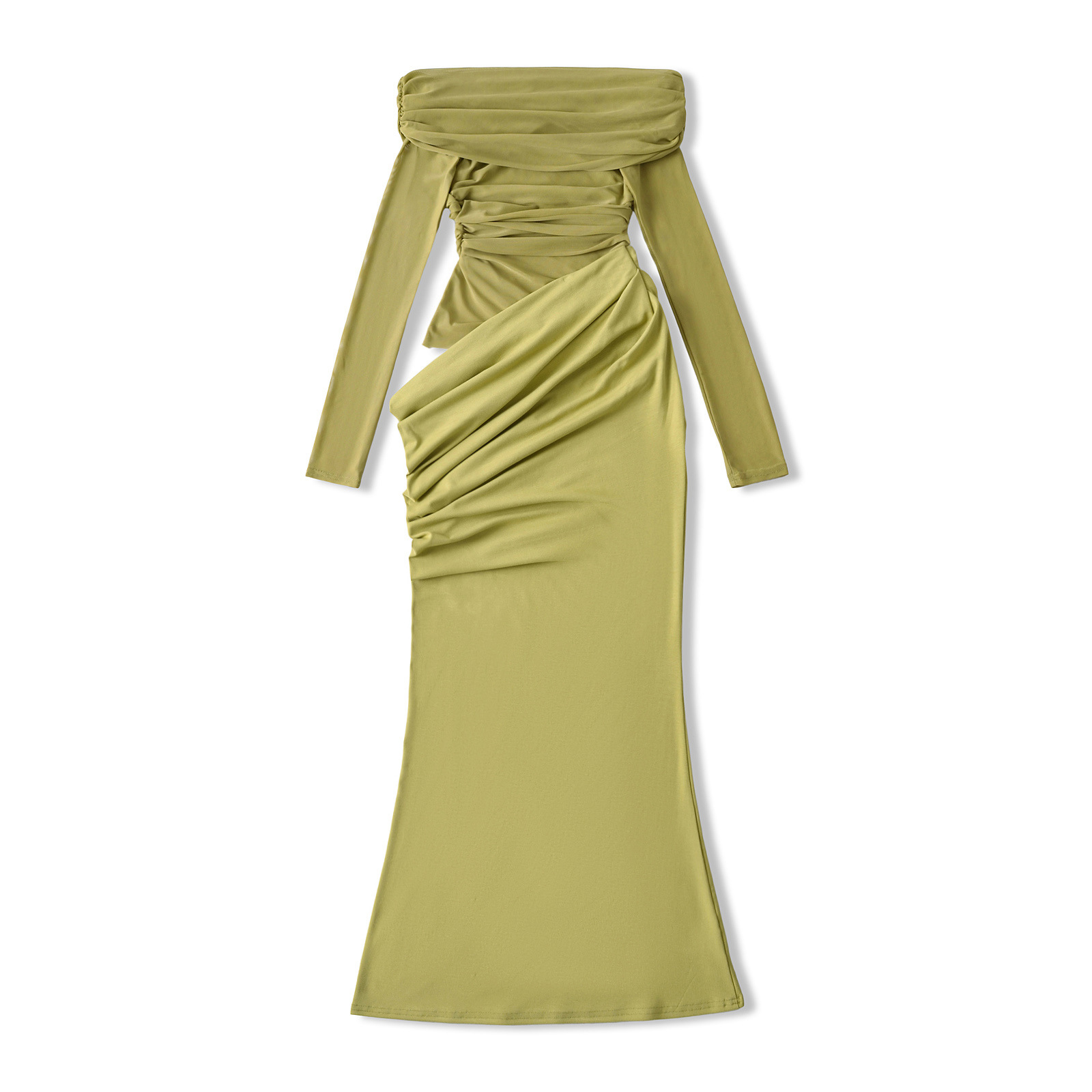 Lace-Up One-Shoulder Dress