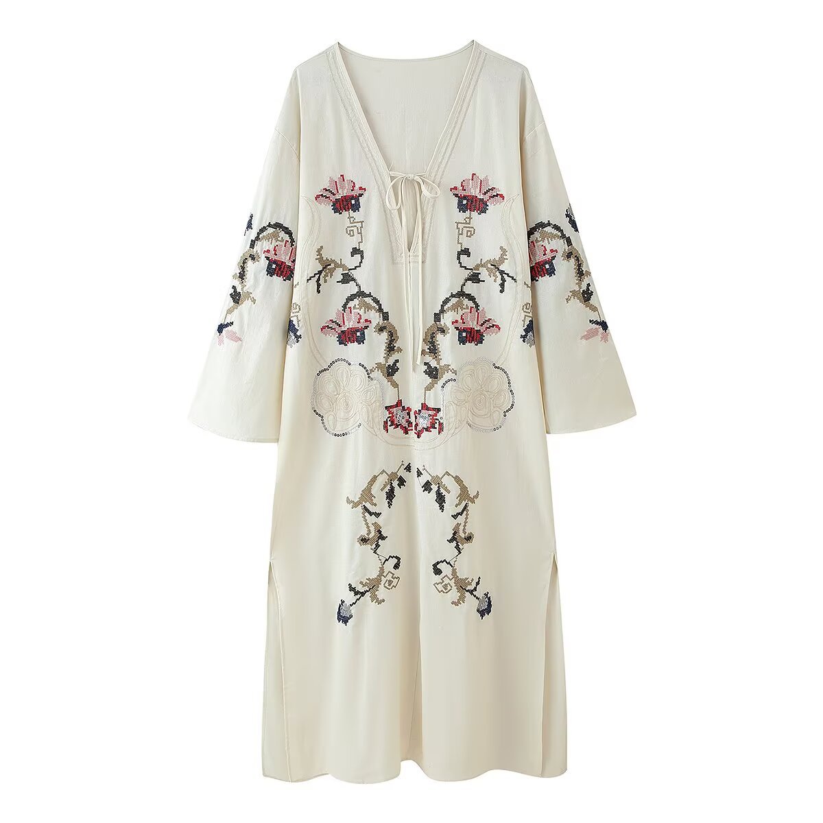 Women's Clothing Floral Embroidery Dress