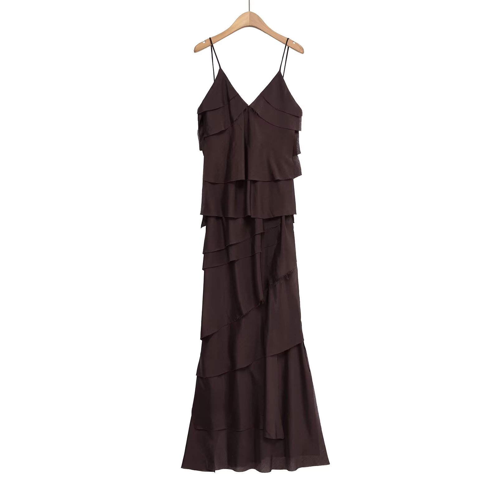 Women's Fashion Sexy V-neck Layered Decorative Strapless Dress